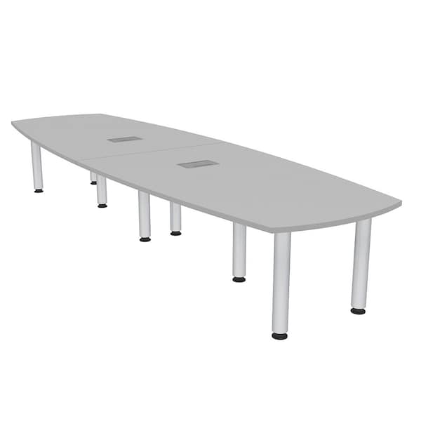 45 in W, 120 in L, 29 in H, Engineered Wood Top, Grey